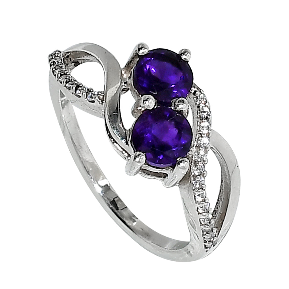 African Amethyst 925 Sterling Silver Ring Jewelry Size-13 SR01008