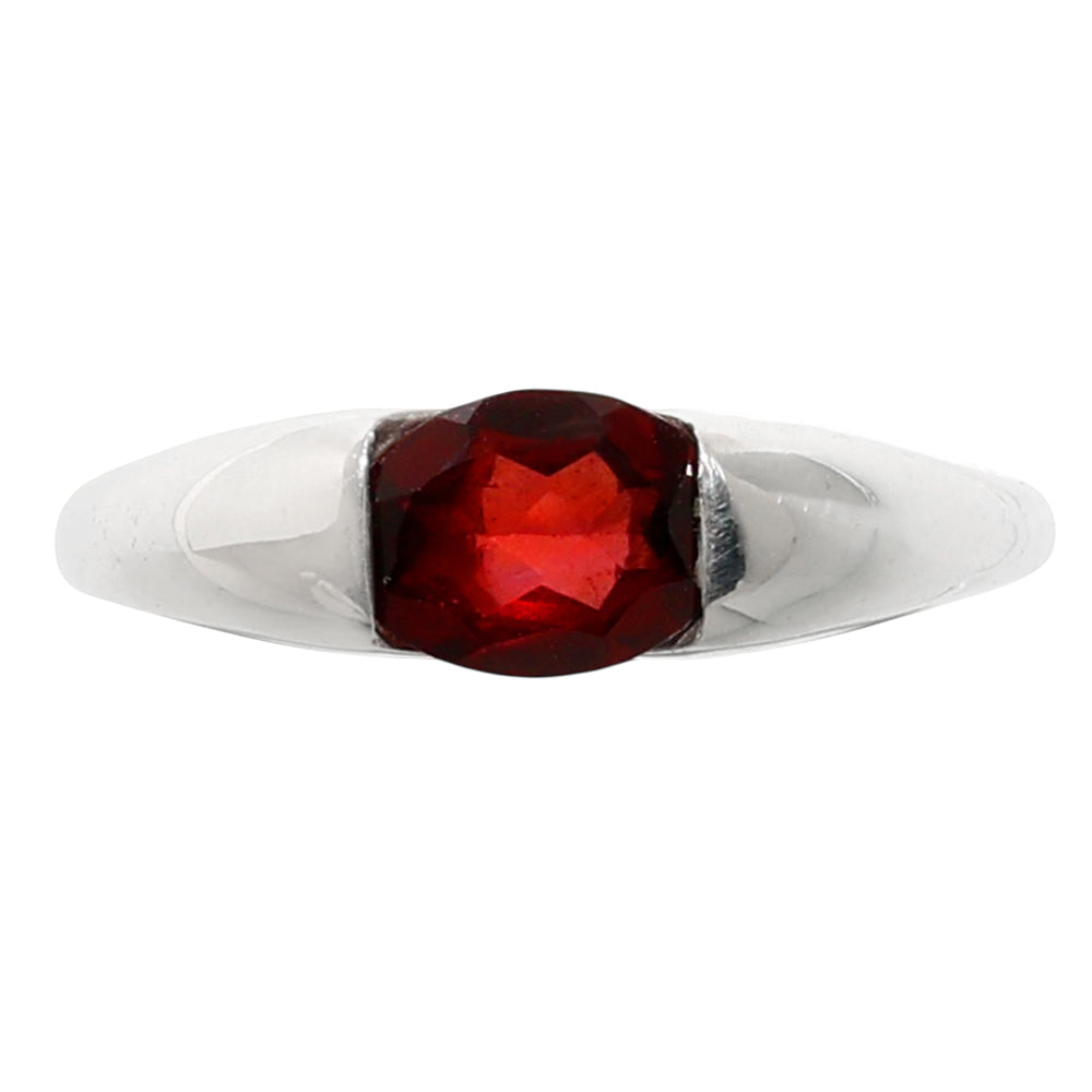 Hessonite Garnet 925 Sterling Silver Ring Jewelry Size-17 SR01010