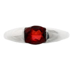 Hessonite Garnet 925 Sterling Silver Ring Jewelry Size-17 SR01010