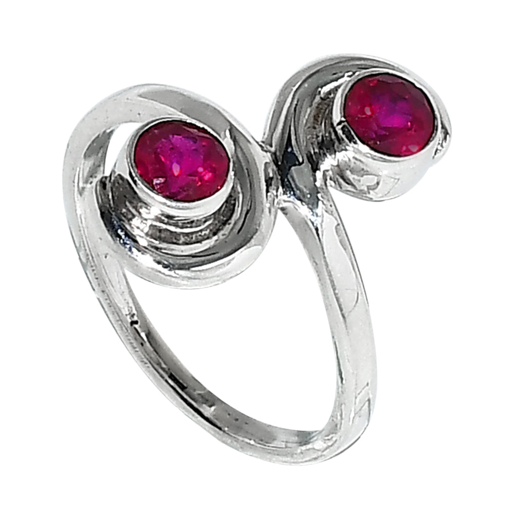 Ruby 925 Sterling Silver Ring Jewelry Size-9 SR01012