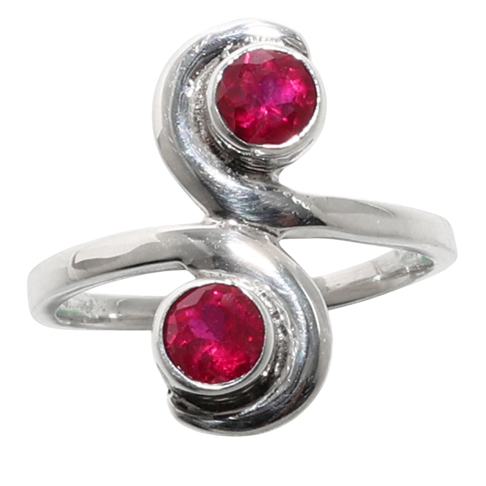 Ruby 925 Sterling Silver Ring Jewelry Size-9 SR01012
