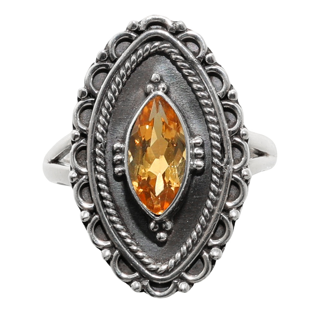 Citrine 925 Sterling Silver Ring Jewelry Size-17 SR01016