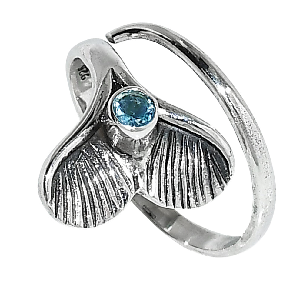 Mermaid Tail - Sky Blue Topaz 925 Sterling Silver Ring Jewelry Size-14 SR01017