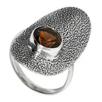 Smoky Quartz 925 Sterling Silver Ring Jewelry Size-17 SR01018