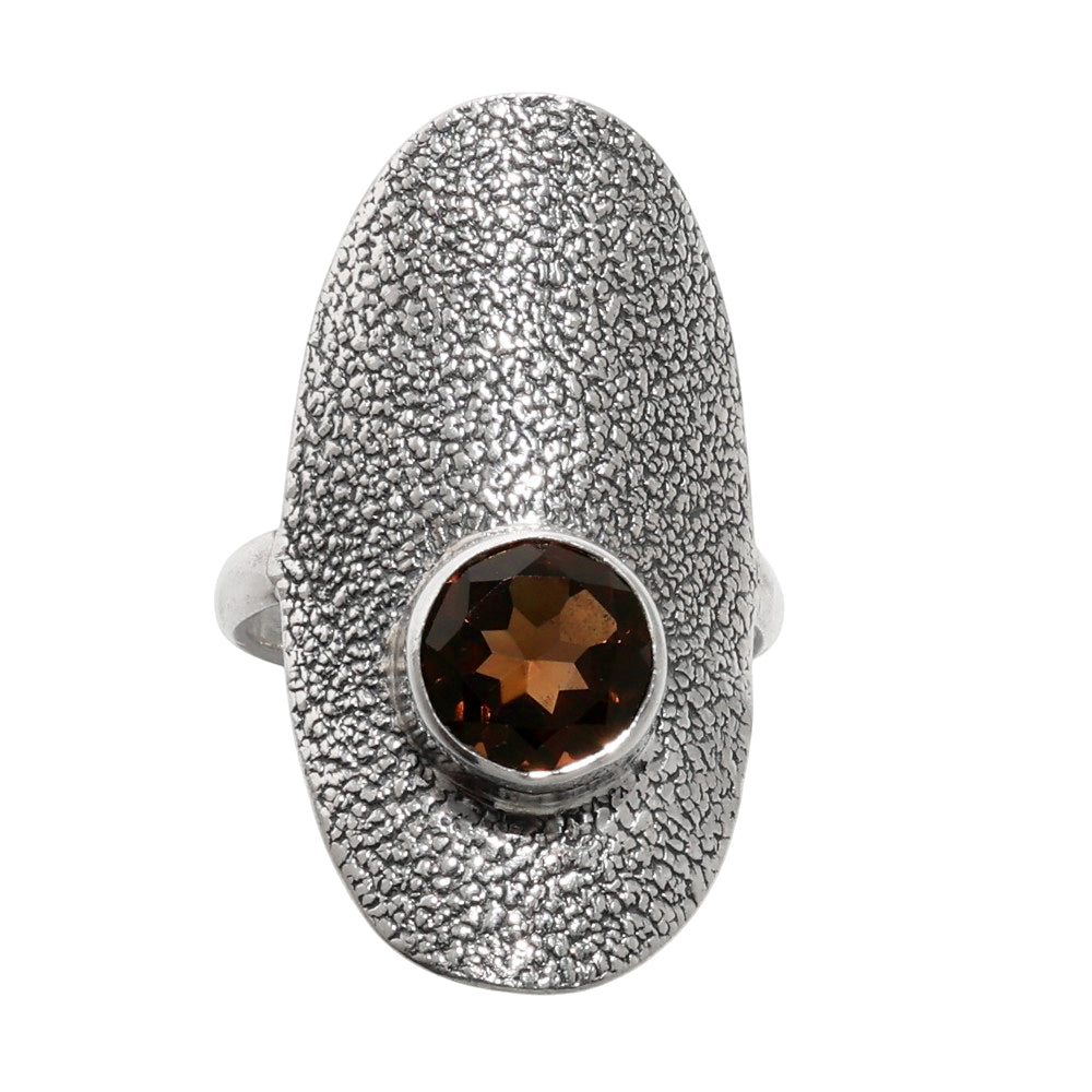 Smoky Quartz 925 Sterling Silver Ring Jewelry Size-17 SR01018
