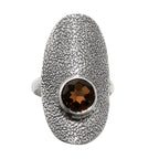 Smoky Quartz 925 Sterling Silver Ring Jewelry Size-17 SR01018