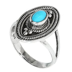 Sleeping Beauty Turquoise 925 Sterling Silver Ring Jewelry Size-12 SR01020