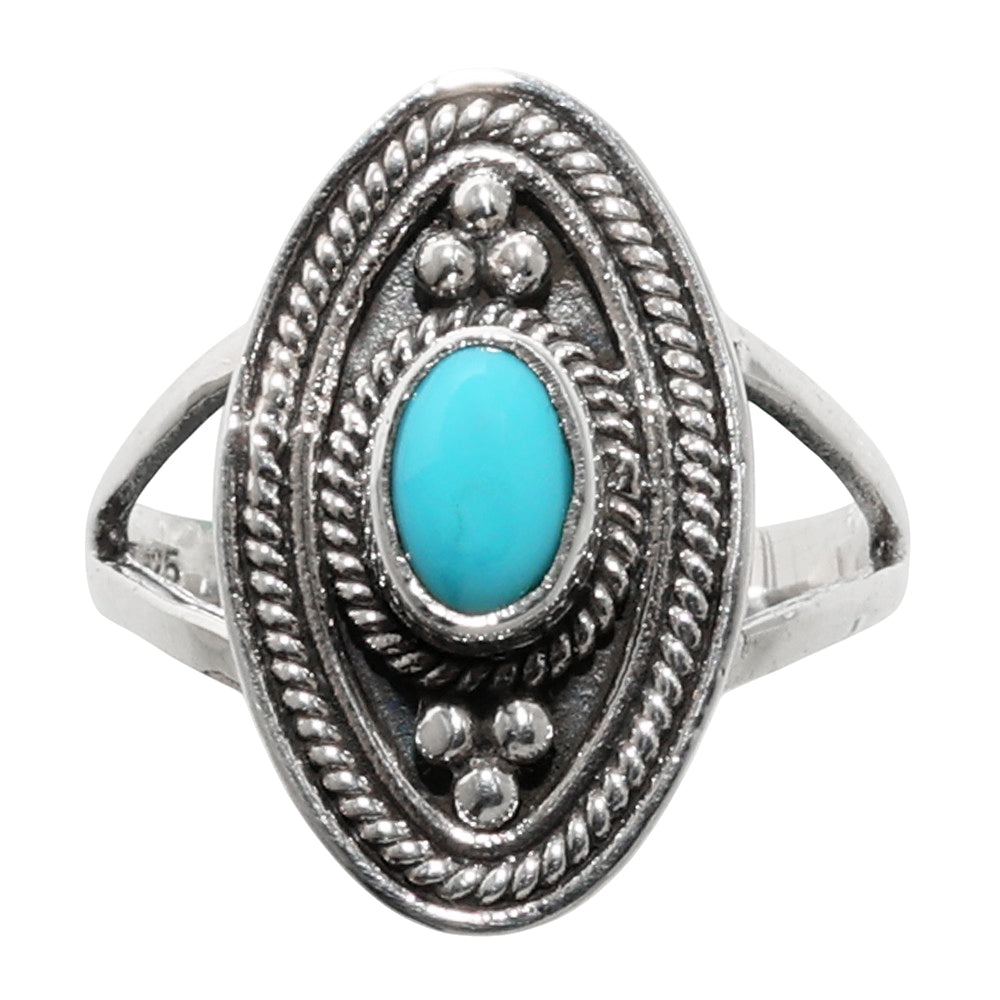 Sleeping Beauty Turquoise 925 Sterling Silver Ring Jewelry Size-12 SR01020