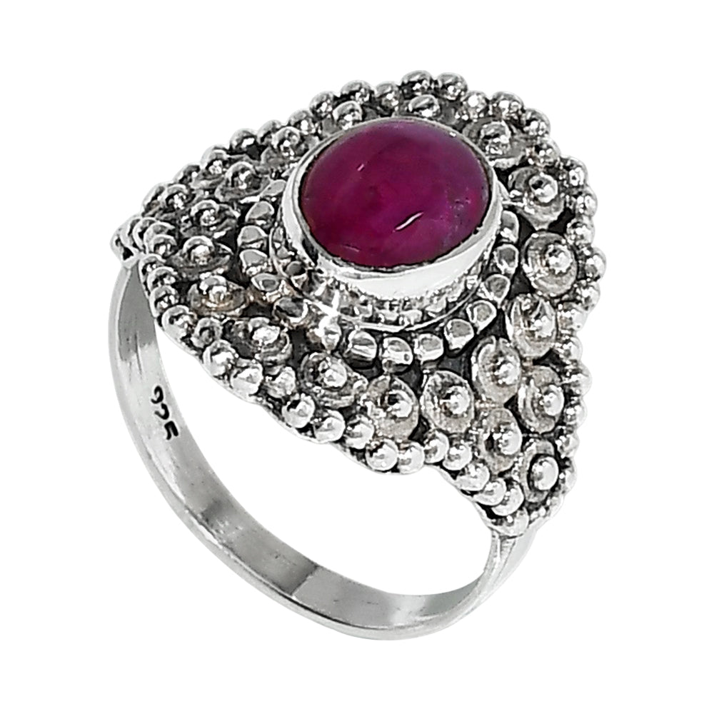 Ruby 925 Sterling Silver Ring Jewelry Size-10 SR01021