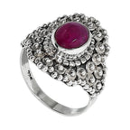 Ruby 925 Sterling Silver Ring Jewelry Size-10 SR01021