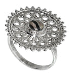 Authentic White Buffalo Turquoise Nevada 925 Sterling Silver Ring Jewelry Size-18 SR01022