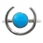 Sleeping Beauty Turquoise 925 Sterling Silver Ring Jewelry Size-20 SR01024