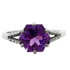 Amethyst 925 Sterling Silver Ring Jewelry Size-14 SR01025