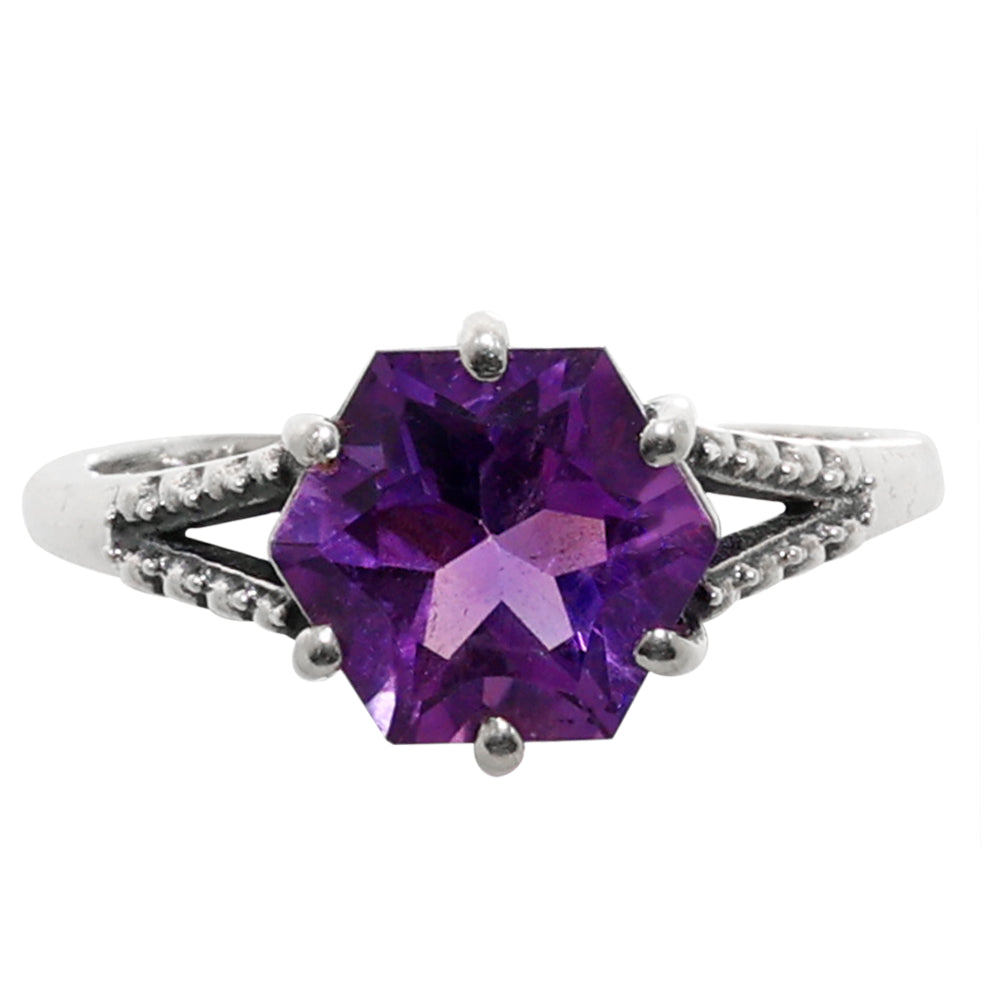 Amethyst 925 Sterling Silver Ring Jewelry Size-14 SR01025