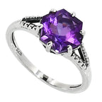 Amethyst 925 Sterling Silver Ring Jewelry Size-14 SR01025