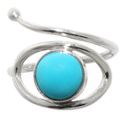 Adjustable Eye - Sleeping Beauty Turquoise 925 Sterling Silver Ring Jewelry Size-14 SR01027