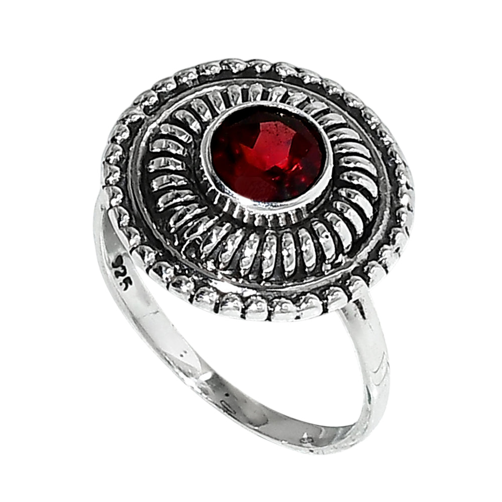 Hessonite Garnet 925 Sterling Silver Ring Jewelry Size-14 SR01028