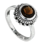 Smoky Quartz 925 Sterling Silver Ring Jewelry Size-12 SR01029
