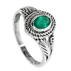 Green Onyx 925 Sterling Silver Ring Jewelry Size-14 SR01032