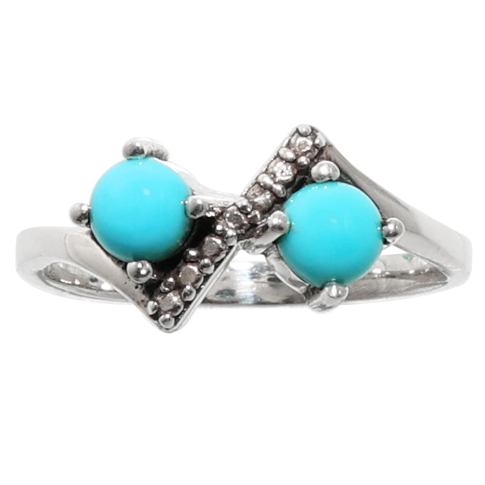 Sleeping Beauty Turquoise 925 Sterling Silver Ring Jewelry Size-9 SR01034