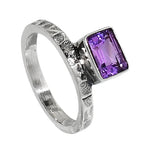 Amethyst 925 Sterling Silver Ring Jewelry Size-9 SR01035