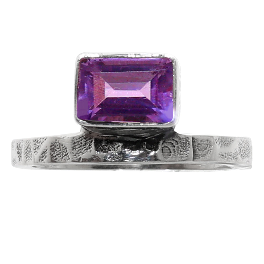 Amethyst 925 Sterling Silver Ring Jewelry Size-9 SR01035