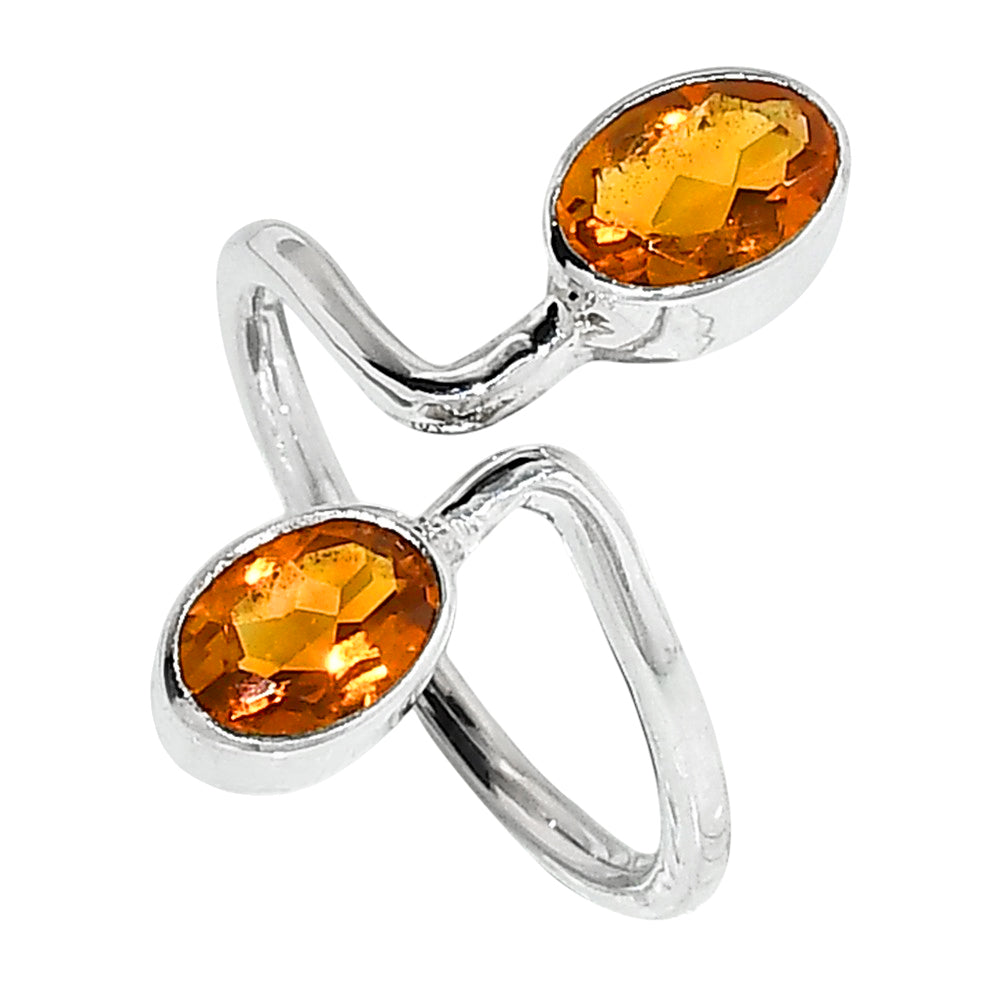 Adjustable - Citrine 925 Sterling Silver Ring Jewelry Size-14 SR01036