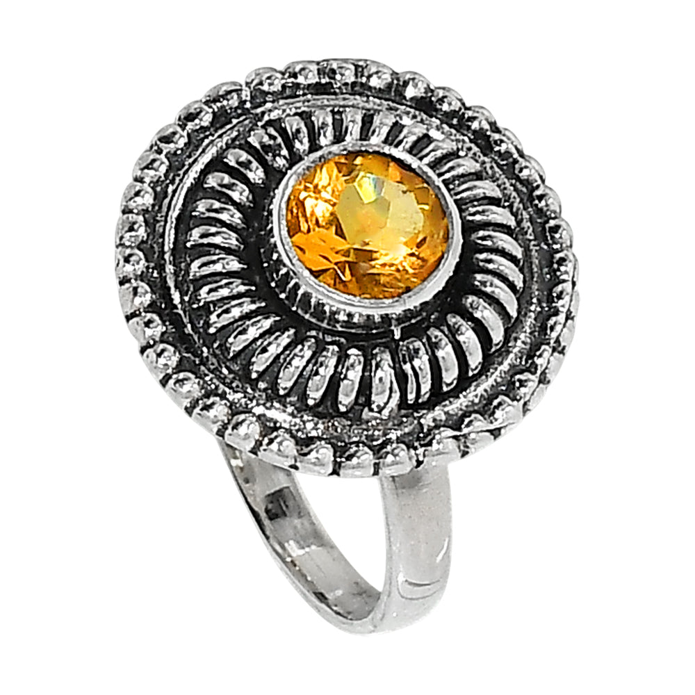 Citrine 925 Sterling Silver Ring Jewelry Size-12 SR01037