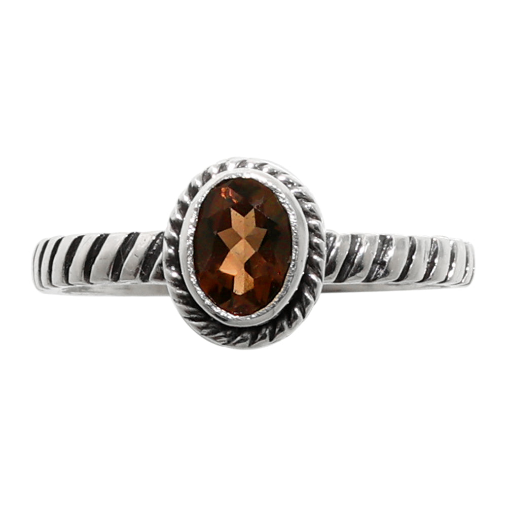 Smoky Quartz 925 Sterling Silver Ring Jewelry Size-17 SR01038
