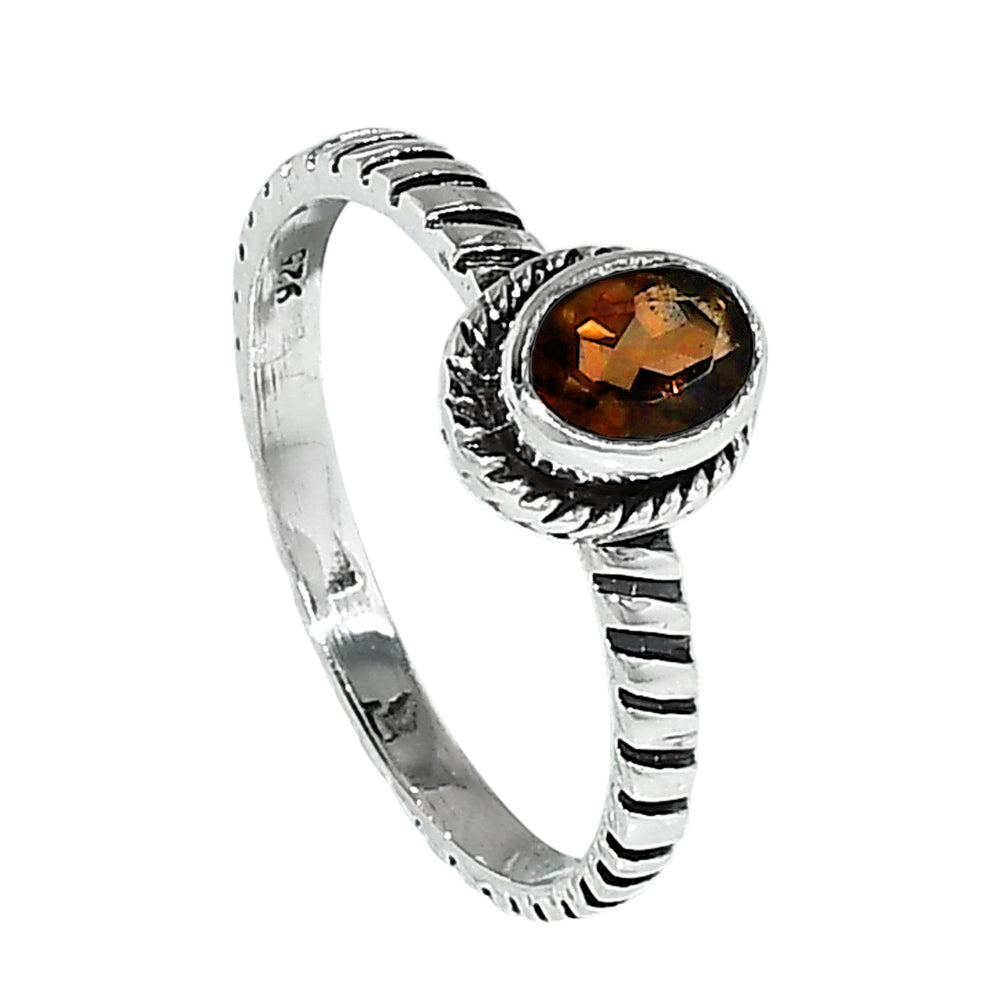 Smoky Quartz 925 Sterling Silver Ring Jewelry Size-17 SR01038