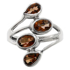 Smoky Quartz 925 Sterling Silver Ring Jewelry Size-12 SR01039