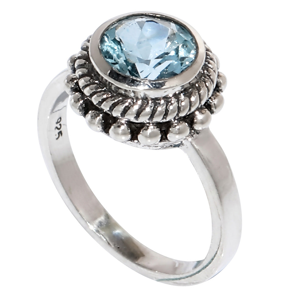 Sky Blue Topaz 925 Sterling Silver Ring Jewelry Size-12 SR01040