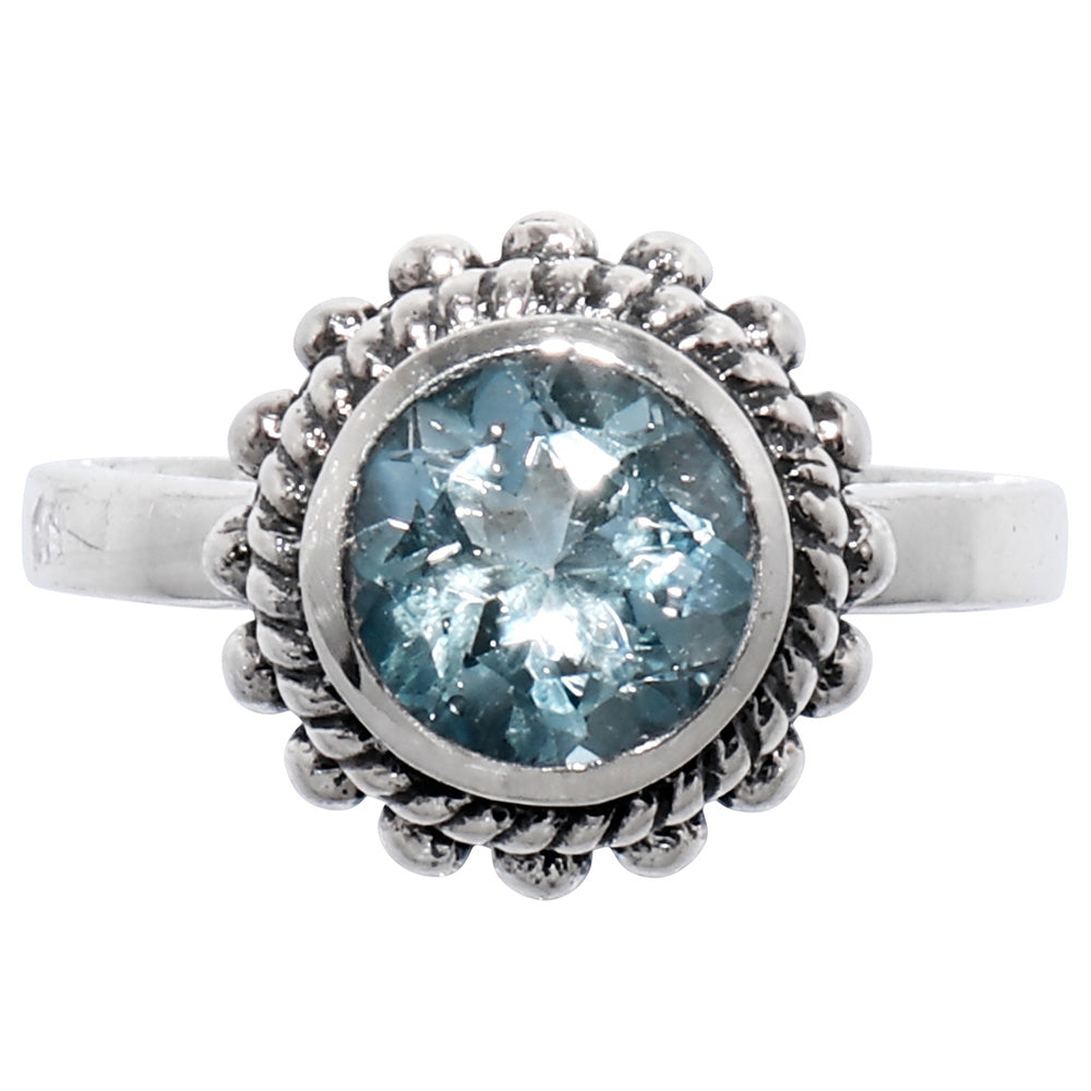 Sky Blue Topaz 925 Sterling Silver Ring Jewelry Size-12 SR01040