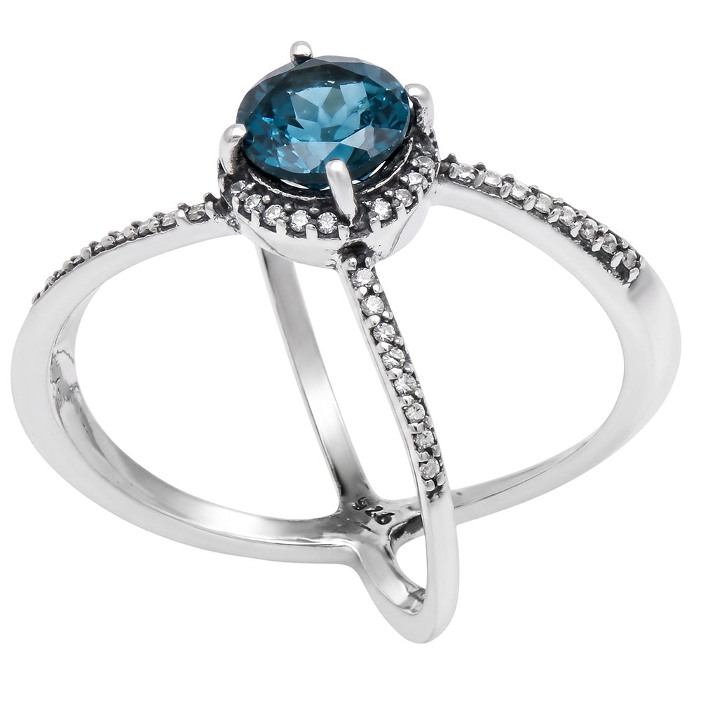 London Blue Topaz 925 Sterling Silver Ring Jewelry Size-18 SR01041