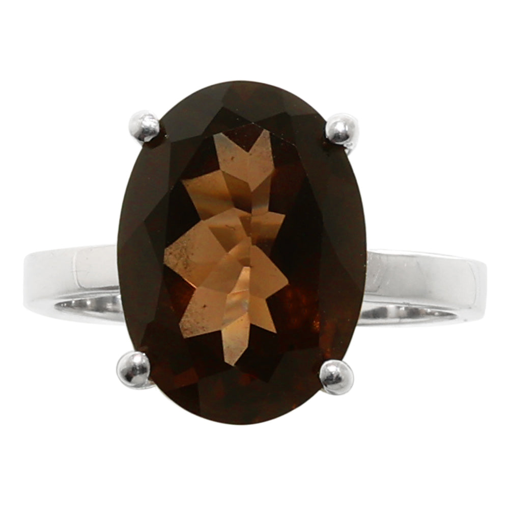 Smoky Quartz 925 Sterling Silver Ring Jewelry Size-14 SR01046