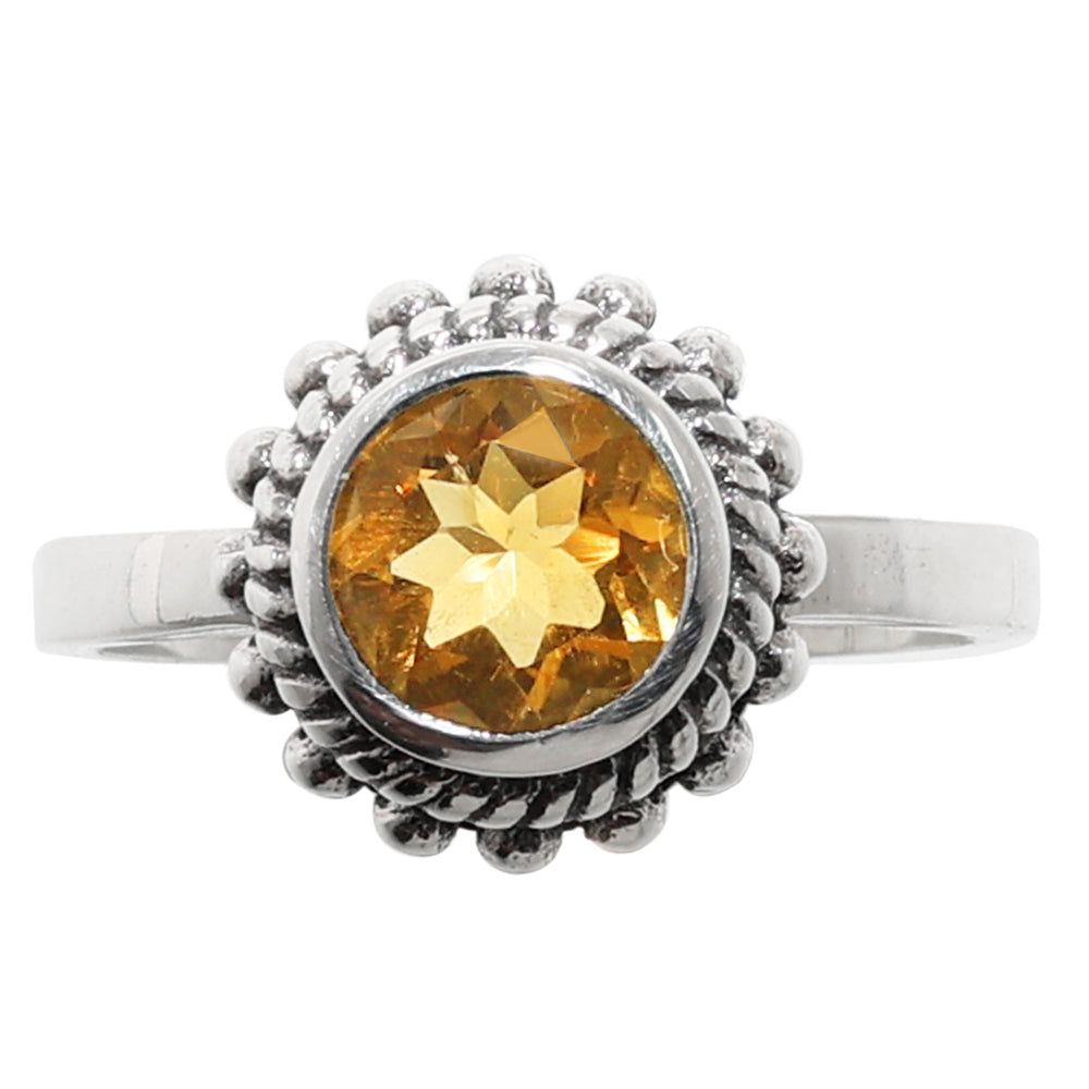 Citrine 925 Sterling Silver Ring Jewelry Size-17 SR01047