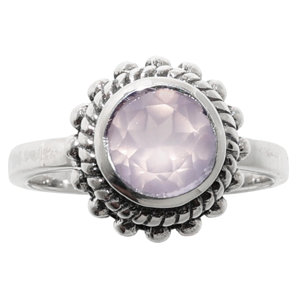 Rose Quartz 925 Sterling Silver Ring Jewelry Size-12 SR01048