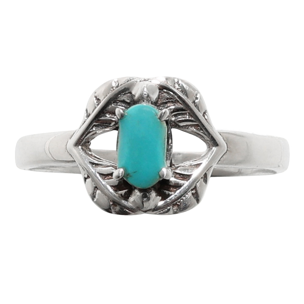 Leaf - Sleeping Beauty Turquoise 925 Sterling Silver Ring Jewelry Size-20 SR01049