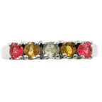 Multi Tourmaline 925 Sterling Silver Ring Jewelry Size-10 SR01050