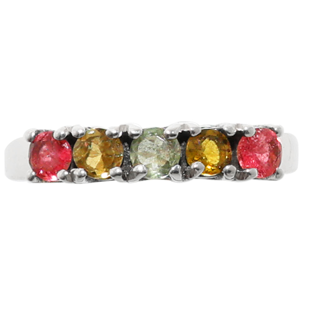Multi Tourmaline 925 Sterling Silver Ring Jewelry Size-10 SR01050