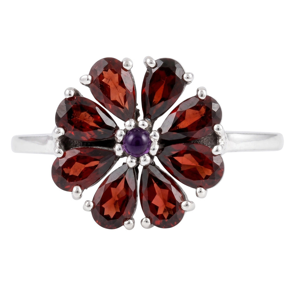 Hessonite Garnet 925 Sterling Silver Ring Jewelry Size-18 SR01054