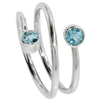 Spiral - Sky Blue Topaz 925 Sterling Silver Ring Jewelry Size-17 SR01056