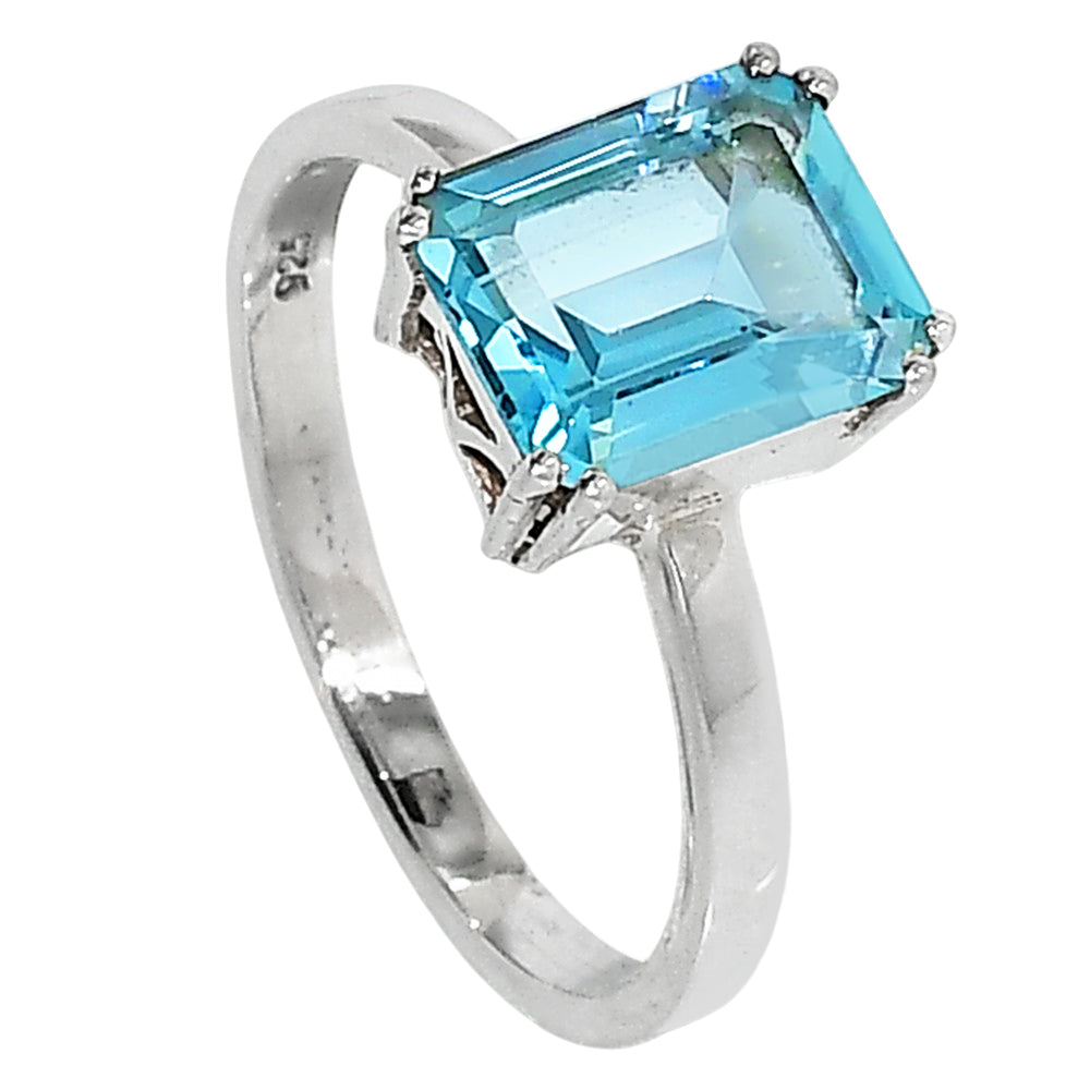 Sky Blue Topaz 925 Sterling Silver Ring Jewelry Size-20 SR01059