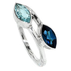 Sky Blue Topaz and London Blue Topaz 925 Sterling Silver Ring Jewelry Size-12 SR01060