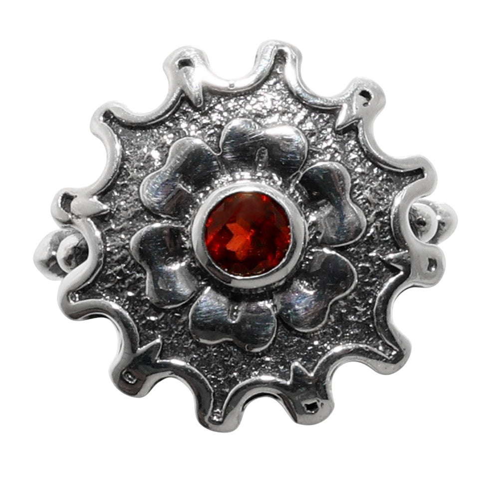 Hessonite Garnet 925 Sterling Silver Ring Jewelry Size-17 SR01061
