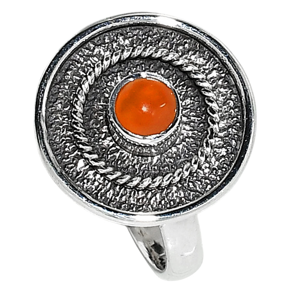 Carnelian 925 Sterling Silver Ring Jewelry Size-16 SR01064
