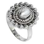 Natural Fresh Water Pearl 925 Sterling Silver Ring Jewelry Size-12 SR01065