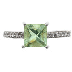 Prasiolite (Green Amethyst) 925 Sterling Silver Ring Jewelry Size-20 SR01068