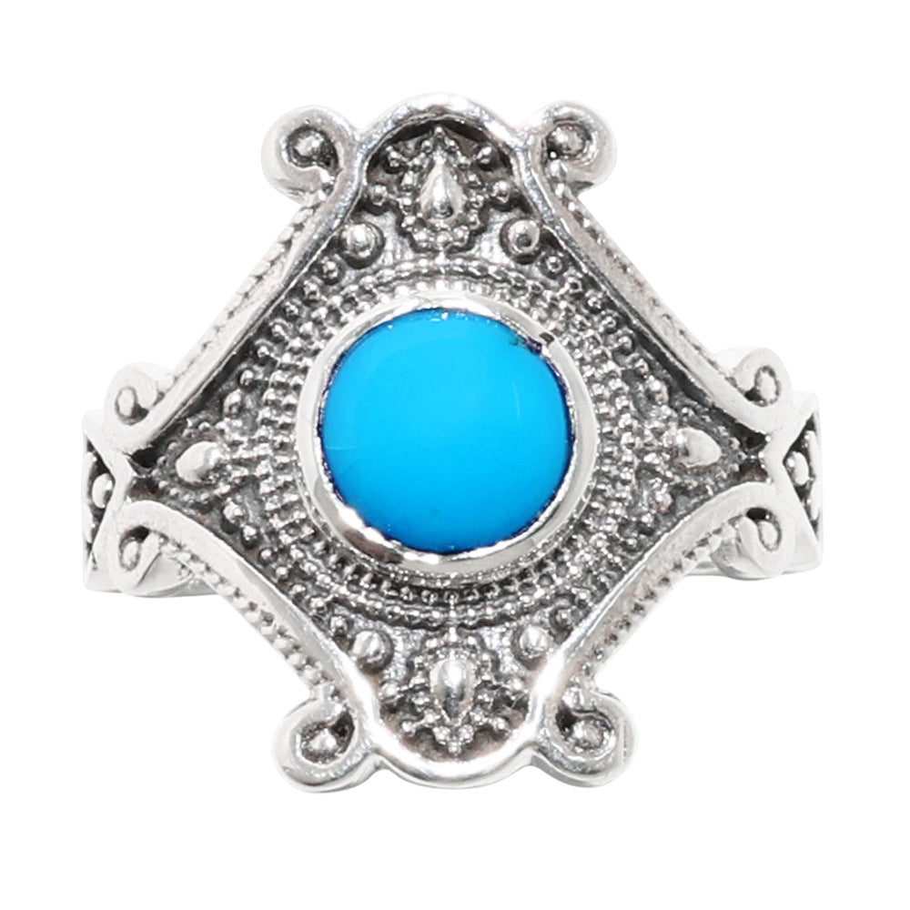 Artisan - Sleeping Beauty Turquoise 925 Sterling Silver Ring Jewelry Size-12 SR01070
