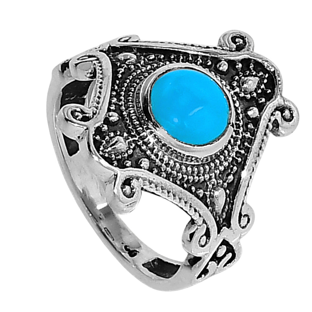Artisan - Sleeping Beauty Turquoise 925 Sterling Silver Ring Jewelry Size-12 SR01070